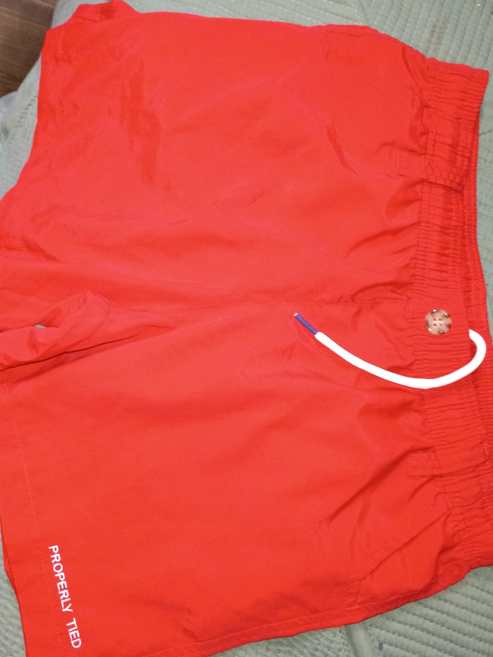 Bright Red Swim Trunks with Drawstring